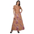 thumbnail image 3 of Moomaya Jupe Évasée avec Taille à Nouer Jupe Longue Imprimée Grande Taille Tenue d'Été, 3 of 6