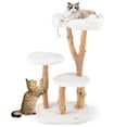 thumbnail image 1 of Costway Solid Wood Cat Tree with Perch Natural Jute Scratching Posts Dangling Ball, 1 of 10