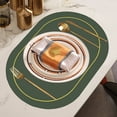 thumbnail image 2 of Yhmxh Solid Color Leather Western Dining Mat Oil-Proof Dining Table Mat Hotel Home Dining Mat Non-Slip Bowl Mat Oval Insulation Mat Home and Kitchen kitchen Accessories kitchen Essentials, 2 of 5