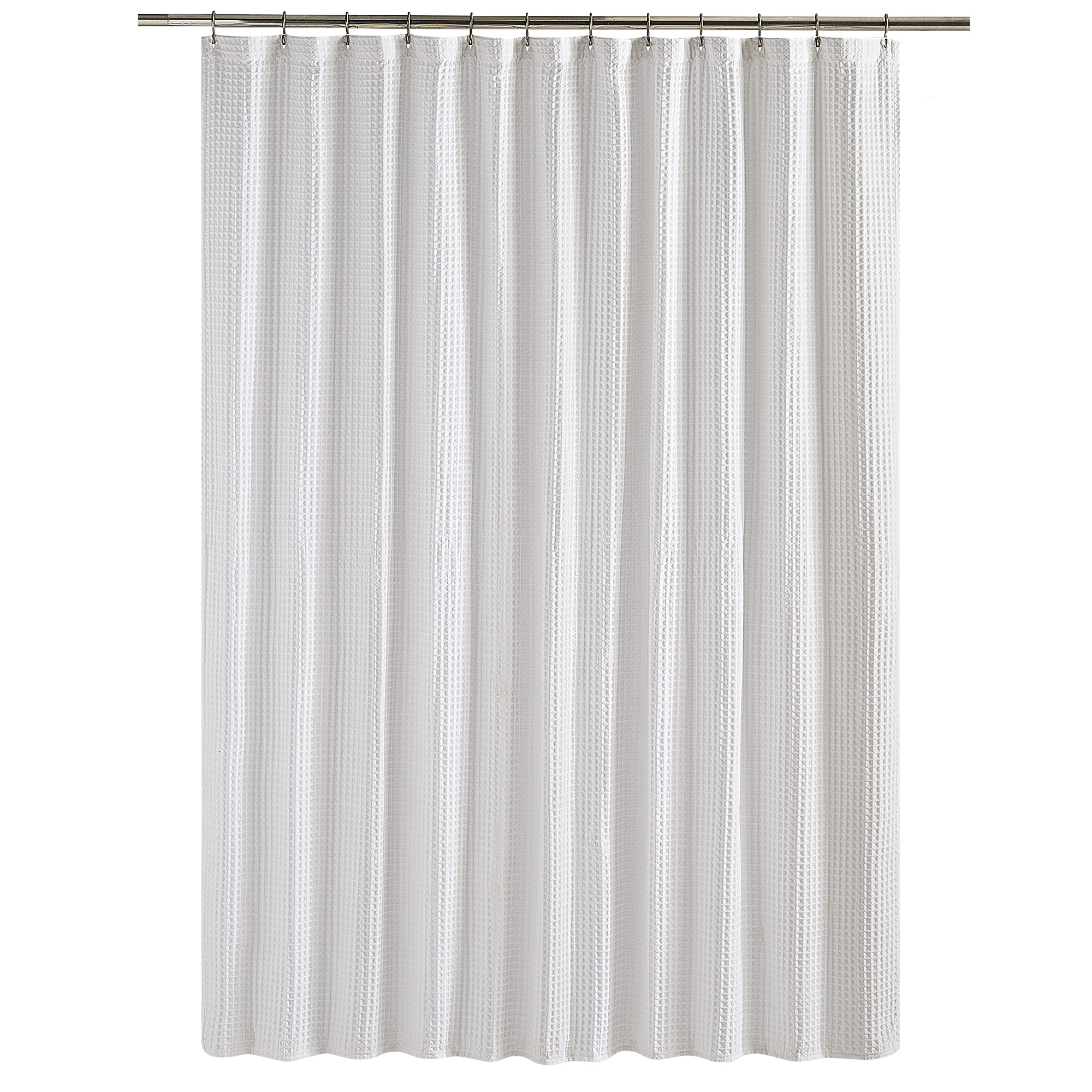 Better Homes & Gardens Chunky Waffle Weave Fabric Shower Curtain 72" x 72"