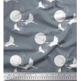 thumbnail image 1 of Soimoi Rayon Fabric Bamboo Tree,Moon & Stork Bird Print Fabric by The Yard 56 Inch Wide, 1 of 3