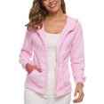 thumbnail image 4 of Innerwin Cardigans à Manches Longues pour Femmes Sweat à Capuche Automne Fermeture Éclair avant Rose 2TG, 4 of 8