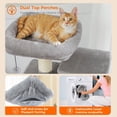 thumbnail image 4 of Large Cat Tree cm Cat Tower for Large Cats Cat Condo with Sisal-Cove Scratching Posts and Pads Padded Perch Dual Condo and Basket for Indoor Cats-Grey Small, 4 of 6