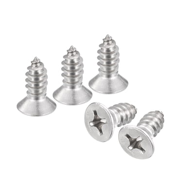 Unique Bargains #14x5/8' Wood Screws, 15 Pack Phillips Self Tapping Screws 304 Stainless Steel