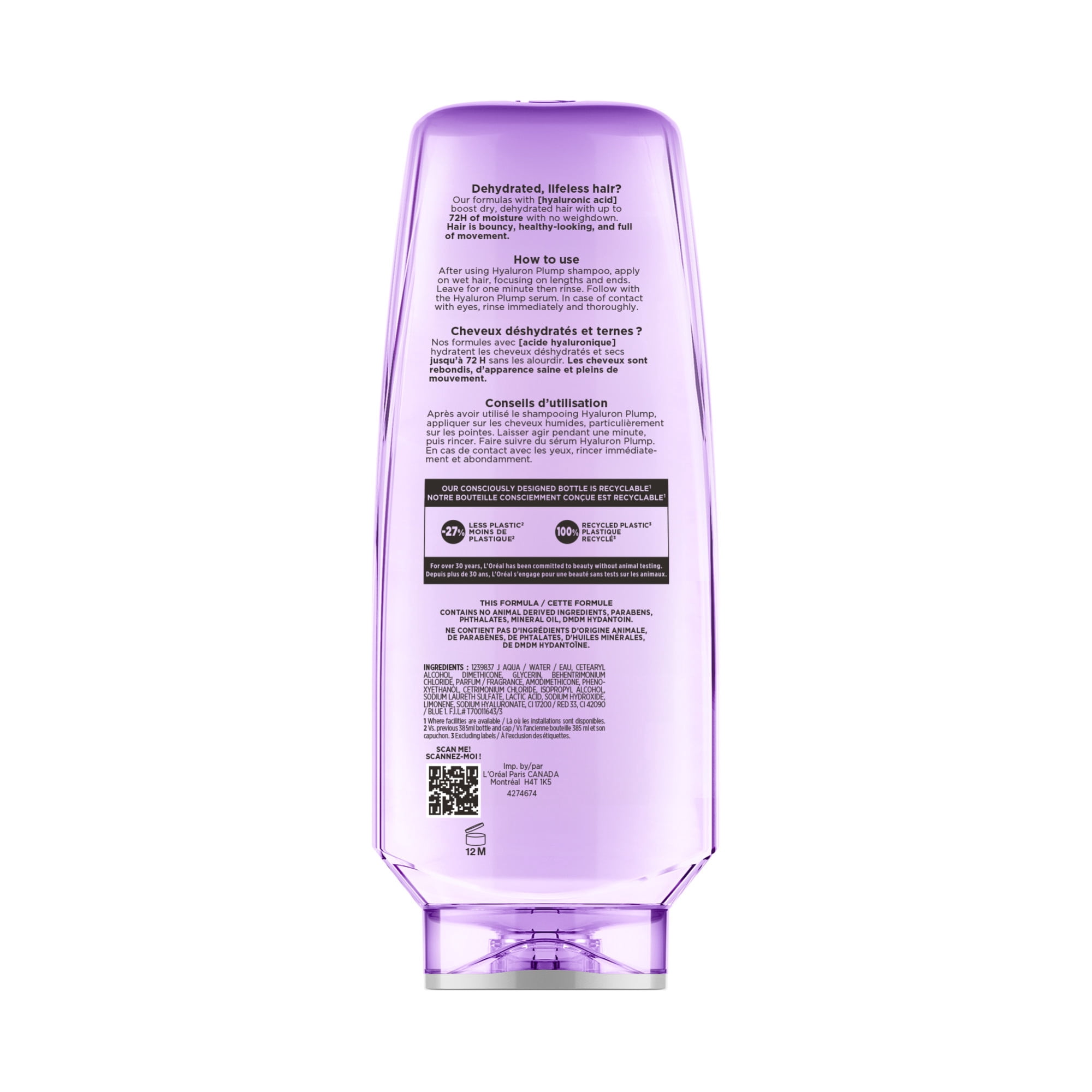 L'Oréal Paris Hyaluron Plump, Revitalisant Hydratant, 375 ml