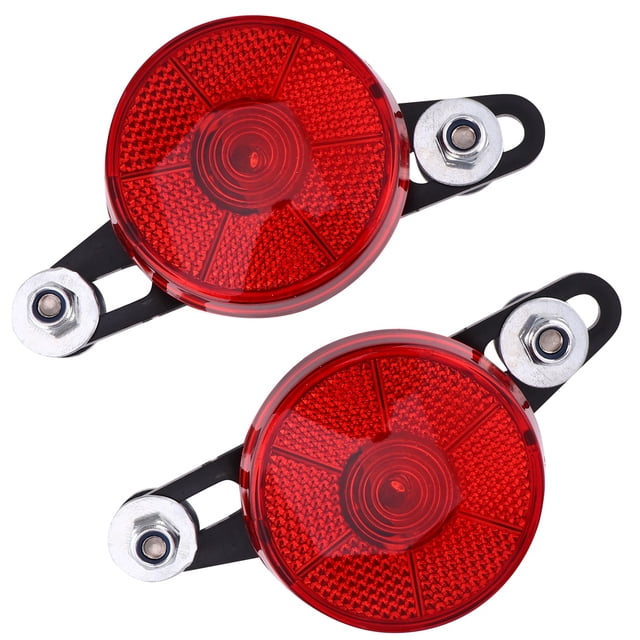 EeaseCA 2Pcs Rear Shelf Taillight Multi-function Flashing Warning Light Practical Signal Lamp for Bike Use (Red)