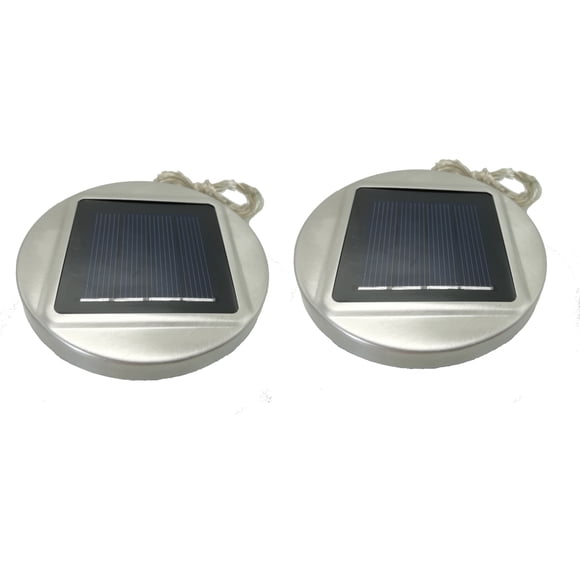 fastboy Guirlande Lumineuse Solaire en ABS de Remplacement Hauts 2 Pcs 8cm Ronde Extérieure Imperméable 2 Pcs 8cm/3.15 Pouces Ronde 20 led Blanc Chaud(1)