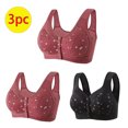 thumbnail image 3 of Bigersell Soutiens-gorge Rehausseur pour Femmes, Lot de 3 Soutiens-Gorge de Sport Style R-76, Bonnets Souples Respirants, Lot de Soutiens-Gorge R-76-wine, 3 of 9