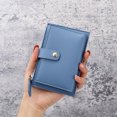 thumbnail image 1 of Gspmoly Womens Wallet Small, Women's Short Multifunctional Zipper With Multiple Card Slots Buckle Zipper Loose Change Wallet Cute Wallet Blue Free Size, 1 of 7