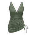 thumbnail image 4 of LUOGENLI Maillots de Bain pour Femmes Bikini Robe de Bain pour Femmes Maillots de Bain Paréo en Maille Transparente Paréos Maillot de Bain Vert Armée Taille g, 4 of 5