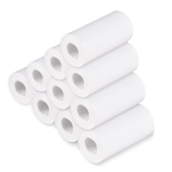 Graflsoa 57mm White Thermal Paper Rolls for Kids' Print Camera, 10-Pack, 30mm Width, Ideal for Printing Fun and Creativity
