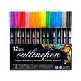 thumbnail image 1 of Fesfesfes Line Double Markers 8mm Precision Outline Pens DIY Drawing Kit with Glitter Gel Ink Blendable Colors for Birthday Greeting Card, Doodling B, 1 of 5