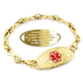 thumbnail image 1 of MedicEngraved Yellow Gold Stainless Steel Custom Medical Alert Bracelet - 6mm Infinity Link, 1 of 7