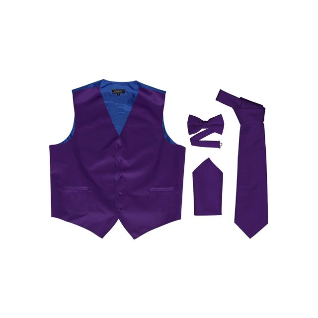 Omega Button Vest Formal Dress Kit - Purple/Blue - Large