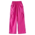 thumbnail image 1 of Zshosam Pantalon Cargo pour Enfants Filles Filles Pantalon Parachute Enfants Pantalon Cargo à Jambe Grand Pantalon de Rue avec Poches Taille 4T 5T,(Rouge 4-5 Ans), 1 of 5