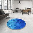 thumbnail image 4 of Ahgly Company Tapis d'Intérieur Lavable à la Machine, Carré, Transitionnel, Bleu Orchidée Bleu, Tapis de Zone, 5 Pieds Carré, 4 of 7
