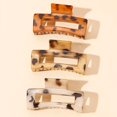 thumbnail image 4 of 2 Pack Hair Claw Clips Tortoise Barrettes Rectangle Shape Clips Fashion Colorful Hair Clips 2.17 Inch Sequins Hair Jaw Clips Matte Rectangle Nonslip Clip, 4 of 4