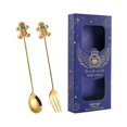 thumbnail image 3 of Stainless Steel Dessert Spoons Forks Tea Spoons Stainless Steel Christmas Spoons gingerbread blue, 3 of 9