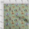 thumbnail image 2 of oneOone Cotton Silk Olive Green Fabric Animal Sewing Material Print Fabric By The Yard 42 Inch Wide, 2 of 4
