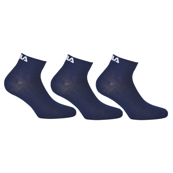 FILA Quarter Socks Unisex, 3 pairs - Short socks, Sport, Logo Waistband, uni, 35-46 Navy 39-42 (6-8 UK)