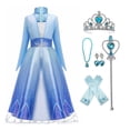 thumbnail image 1 of HAWEE Robe de Luxe Princess Reine des Neiges Costume pour Fille Cosplay Halloween Robes de Fête, 1 of 7