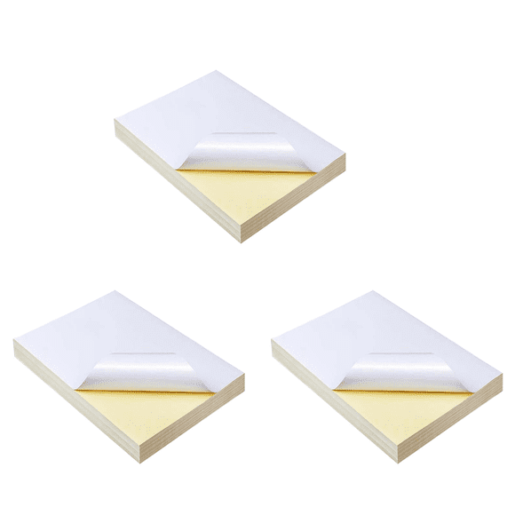 150 Sheets A4 White Self Adhesive Waterproof Sticker Label Glossy Surface Paper for Inkjet Printer Copier