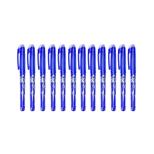 Stylo à bille effaçable, 12 Stylo d'effacement bleu Pcs, 0.5mm Stylo d'effacement rechargeable, Rollerball Erasable