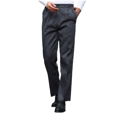 LNWUY Pantalon Habillé Homme Polyvalent Rayé Sport Décontracté Jambe Droite Ajusté Costume de Travail Long Noir TTTG