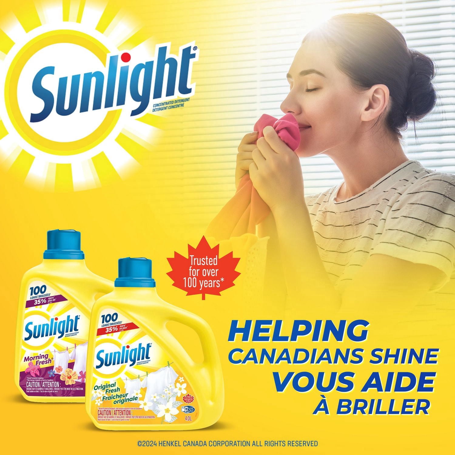 Sunlight Morning Fresh Détergent à Lessive Liquide Concentré, 4.0 Litres, 100 Brassées