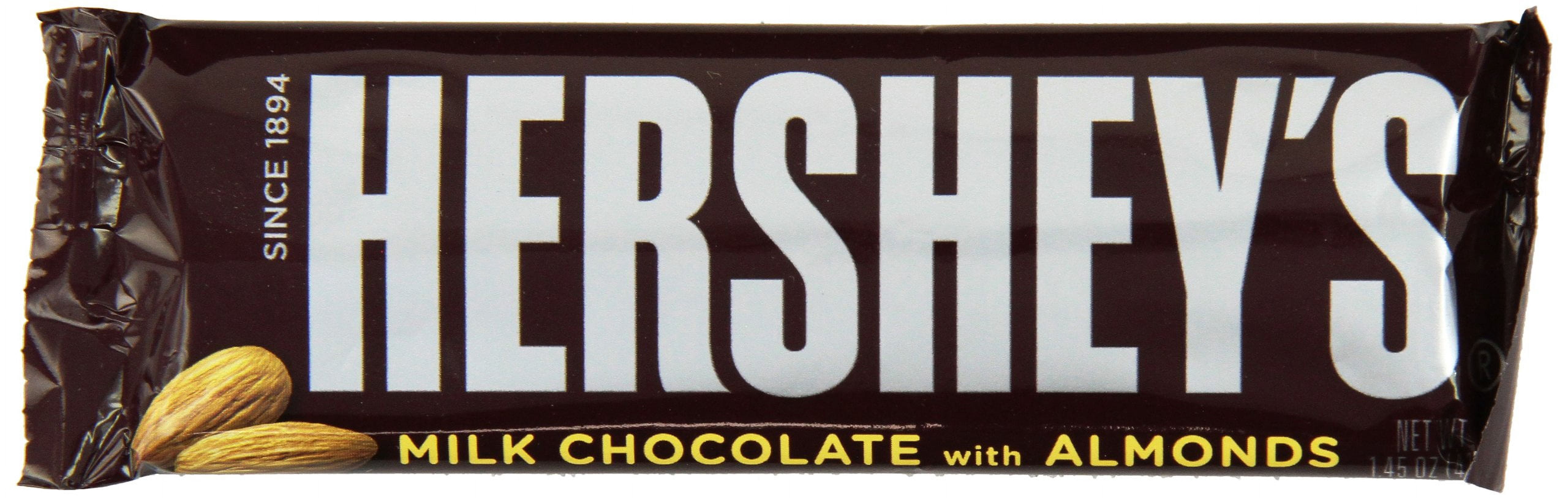Hershey Milk Chocolate with Almonds, 1.45-Ounce Bars (Pack of 36)