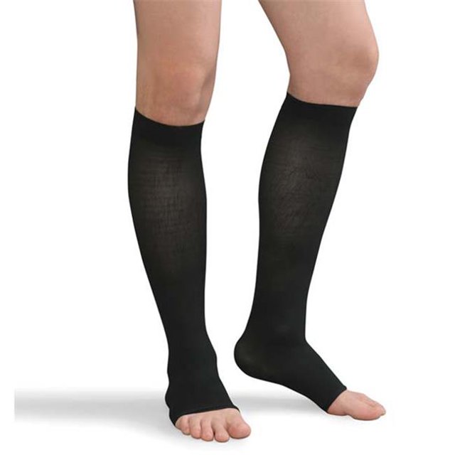 9525 - BL 30 - 40 mm Hg Compression Genoux Hauts&44; Noir - Moyen