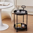 thumbnail image 1 of EGNMCR Home Coffee Table Movable Shelf Sofa Side Table Cart Bedside Shelf With Wheels Shelf Living Room Double Tier Organizer, 1 of 6
