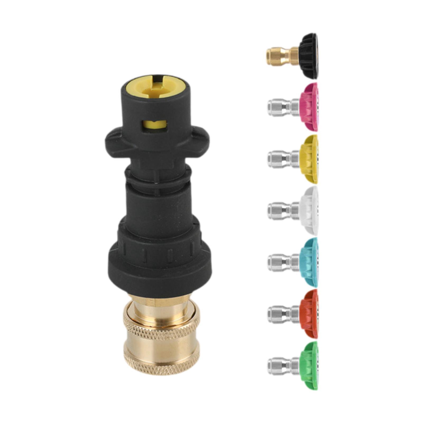 DYNWAVECA High Pressure Washer Adapter Quick Connect Sturdy Replacement Part Accessories Cleaning Tool Pressure Washer Fitting for Car 7 Nozzle Set