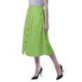 thumbnail image 3 of Moomaya Womens Below Knee Length A-Line Skirt Front Button Casual Skirt w/ Pockets, 3 of 6