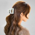 thumbnail image 4 of French Hair Claw Clip Retro Solid Color Rectangle Hair Clamp Hollow Hair Claw, 4 of 10