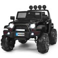 thumbnail image 1 of Costway 12V Kids Ride On Truck RC Car w/ LED Lights Music Trunk Black, 1 of 10
