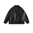 thumbnail image 3 of LOVZFMLL Jackets for Womens Solid Color Lapel Pocket Short Leather Jacket Long Sleeved Hooded Leather Jacket, 3 of 3