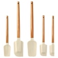 thumbnail image 2 of Cagogo Silicone Spatula Set, 5-Piece Wooden Handle Kitchen Utensils, Non-Stick Heat Resistant Scrapers for Baking Mixing Cooking, Dishwasher Safe Scraper Set for Cakes Batters Frosting, Kitchen, 2 of 7