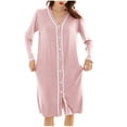 thumbnail image 1 of Timegard Chemise de Nuit pour Femmes à Boutons, Col en V, Manches Longues, Chemises de Sommeil, Pyjama Décontracté, Robe de Maison Confortable, 1 of 8
