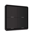 thumbnail image 1 of Wireless Scene Switch Push Button Smart Switch Wall Panel Battery Powered Tuya/ Smart Life APP Remote Control for Smart Home Devices(ZigBee Hub Required), Black 4 Gang, 1 of 8