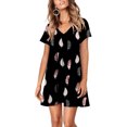 thumbnail image 1 of SMihono Robes d'Été Bohémiennes pour Femmes Grande Taille Mode Décontractée Col en V Imprimé Floral Manches Courtes Robe Ample, 1 of 7