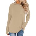 thumbnail image 2 of Yuyuzo Long Sleeve Shirts for Women Crew Neck Casual Basic Tees Soft Loose Solid Color Fall Tops, 2 of 5