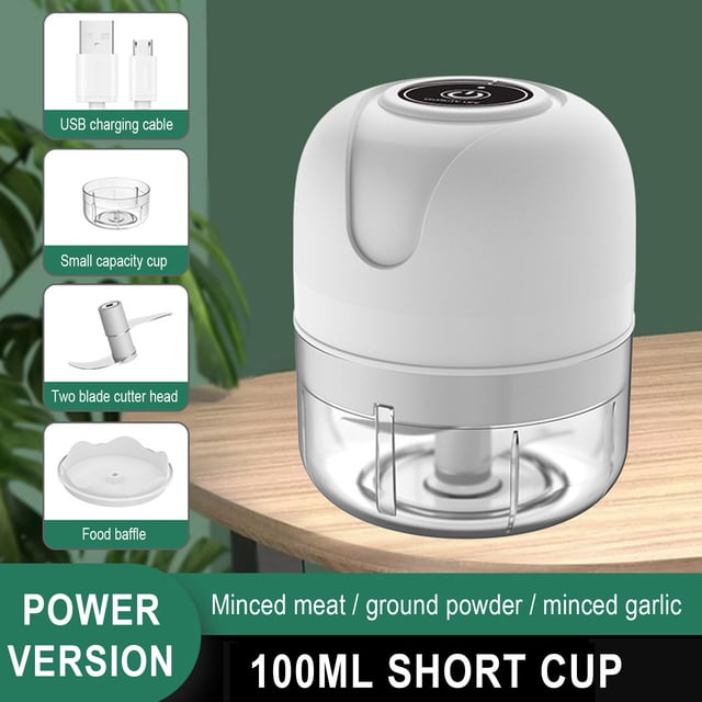 Jusqu'à 65 % de Réduction Capacité 100ml Hachoir à Ail Électrique Mini Presse-Ail Portable, Processeur Alimentaire Sans Fil