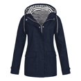 thumbnail image 1 of NARABB Women Casaul Solid Jackets Outdoor Plus Size Drawstring Zipper Hooded Raincoat Windproof Tops Coat With Pocket, 1 of 5