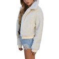 thumbnail image 1 of Faithtur Veste d'Hiver pour Femmes à Fermeture Éclair en Polaire Duveteuse à Manches Longues, 1 of 7