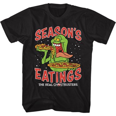 The Real Ghostbusters Seasons Eatings Black Adult T-Shirt