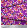 thumbnail image 3 of Soimoi Purple Silk Fabric Insect Watercolor Print Sewing Fabric BTY 42 Inch Wide, 3 of 3