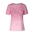 thumbnail image 4 of Jsaierl T-Shirts à Manches Courtes Dégradé Imprimé Scintillant Col Rond Fête Club Tops Été Tendance Décontracté, 4 of 4