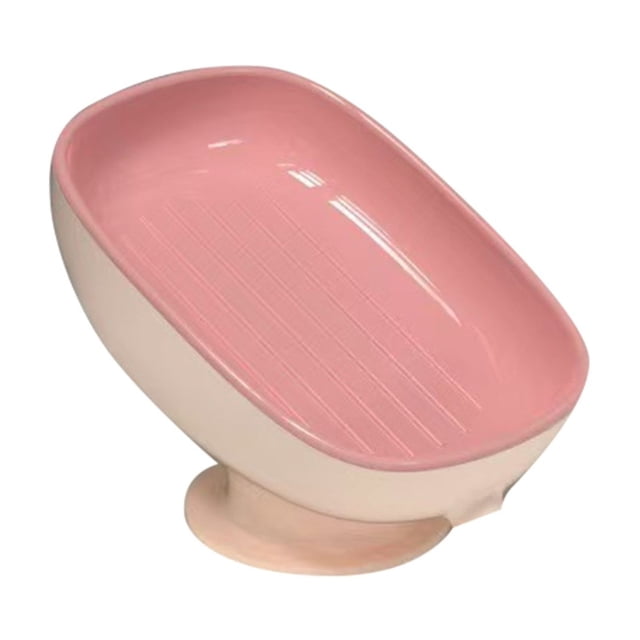 Wall Mounted Soap Dish with Suction Cup Holder for Bathroom Shower Kitchen Easy to Clean Drain Design