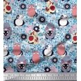 thumbnail image 1 of Soimoi Georgette Viscose Fabric Spiral,Floral & Cat Cartoon Decor Fabric Printed Yard 42 Inch Wide, 1 of 3